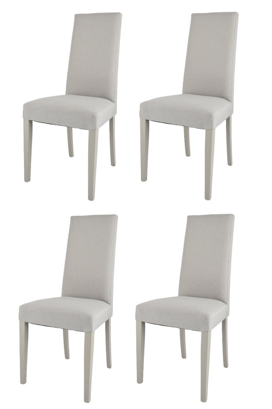 CHAISE KIRA TISSUS GRIS PIEDS BOIS HETRE