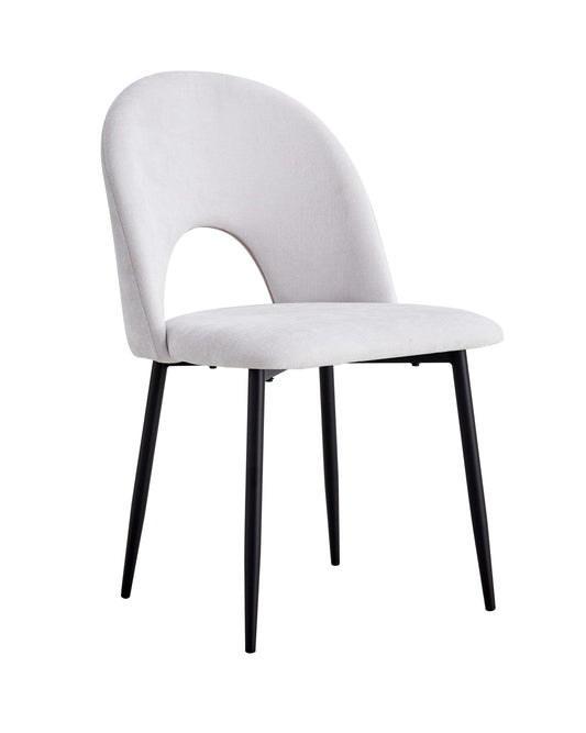 CHAISE TEDDY CHENILLE LIGHT GREY PIED METAL NOIR