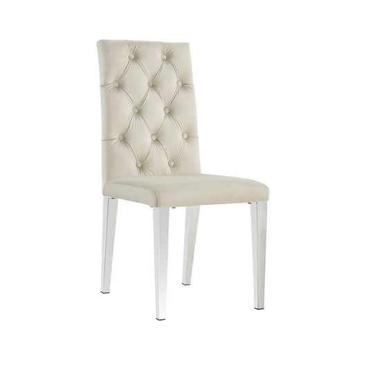 CHAISE NEW NEVADA CAPITONNEE CHROME BEIGE