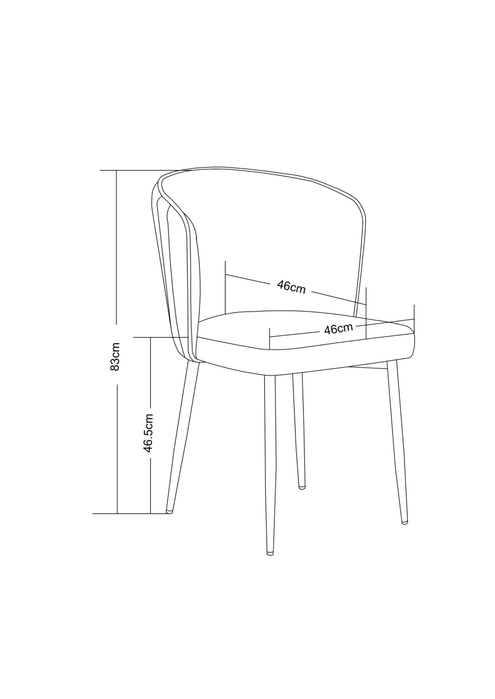 Lot de chaises moderne DIANA Métal noir velours
