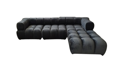 3+1 CANAPE RITZ MODULABLE VELOURS ANTHRACITE 285x190cm