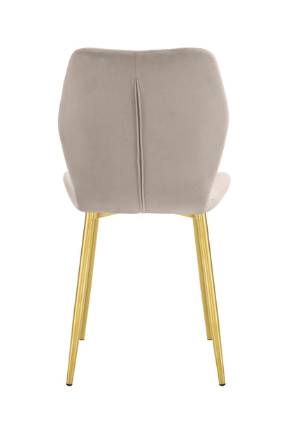 CHAISE COQUILLAGE VELOURS TAUPE PIED GOLD