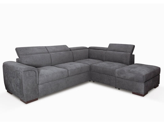 CANAPE CAPRI CONVERTIBLE ANGLE REVERSIBLE TISSUS GRIS WATERPROOF 264X255CM