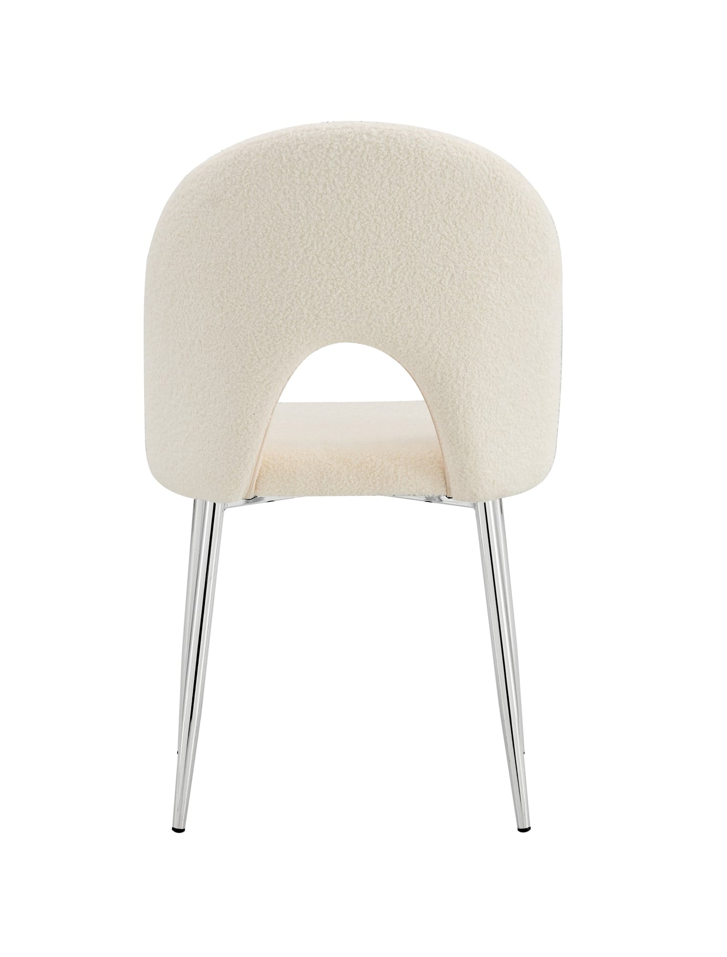 CHAISE TEDDY DOUDOU BEIGE PIED CHROME