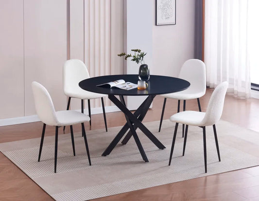 TABLE A MANGER EN BOIS JESSICA PIEDS METAL NOIR
