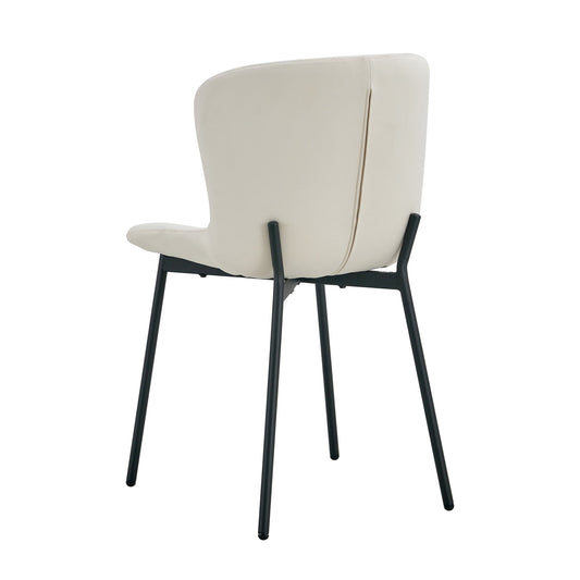 CHAISE HAILEY PIED METAL NOIR ASSISE ECRU