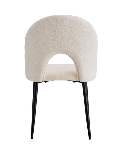 CHAISE TEDDY DOUDOU BEIGE PIED METAL NOIR