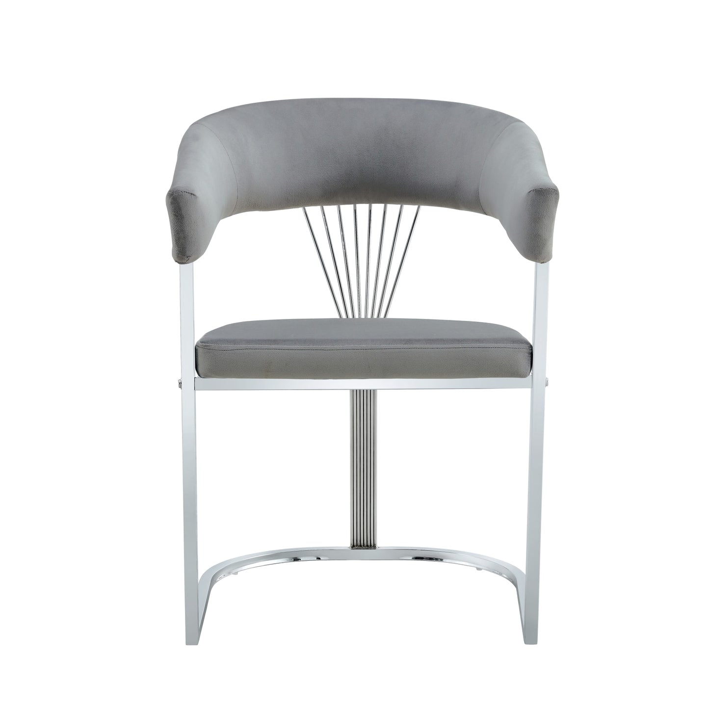 CHAISE AVEC ACCOUDOIR BRITTANY CHROME GRIS SILVER