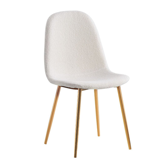 CHAISE SCANDINAVE BONNIE BEIGE MOLLETONNE DOUDOU PIEDS GOLD