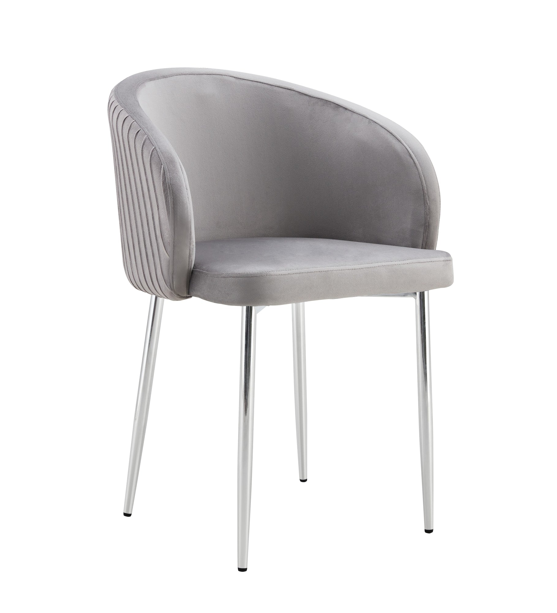 CHAISE AVEC ACCOUDOIR CARLITA GRIS PIED CHROME