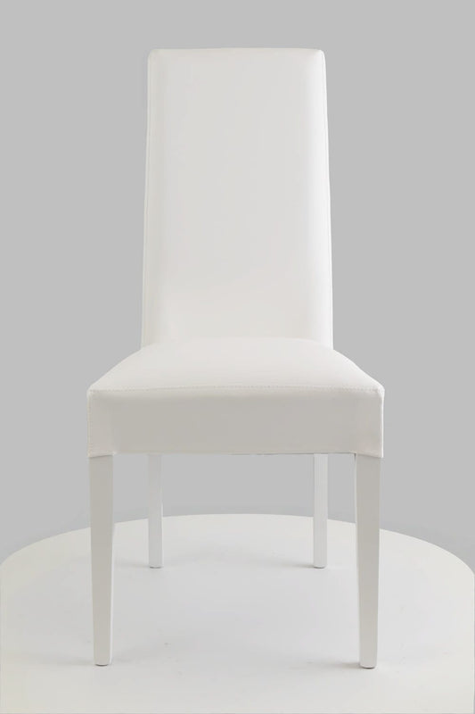 CHAISE KIRA BLANC PIEDS LAQUES BLANC