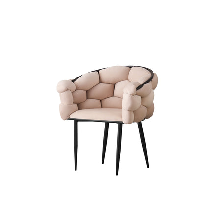 CHAISE BALLON METAL NOIR BEIGE