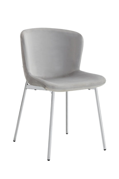 CHAISE HAILEY PIED CHROME ASSISE GRIS