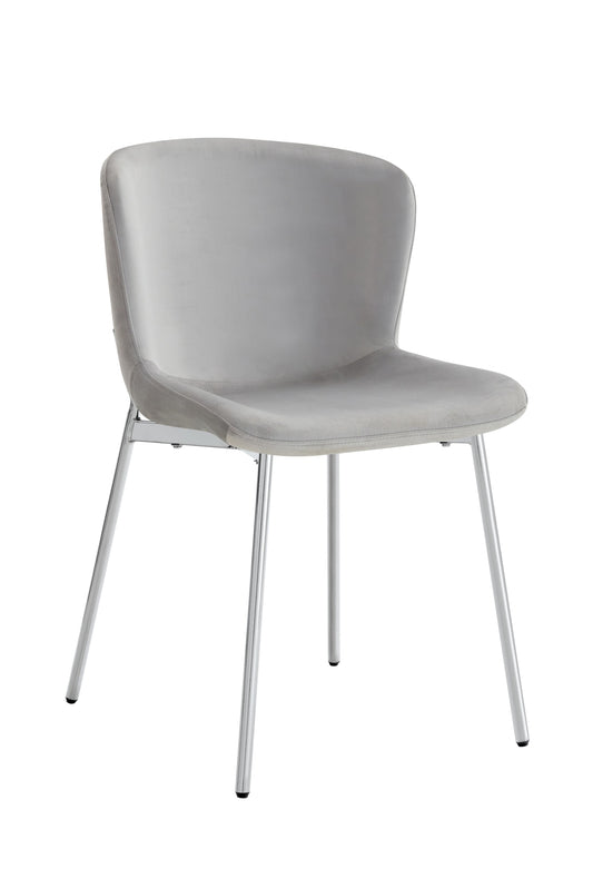 CHAISE HAILEY PIED CHROME ASSISE GRIS
