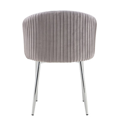 CHAISE AVEC ACCOUDOIR CARLITA GRIS PIED CHROME