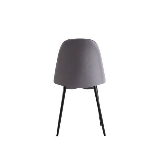 CHAISE SCANDINAVE PIED NOIR VELOURS ANTHRACITE