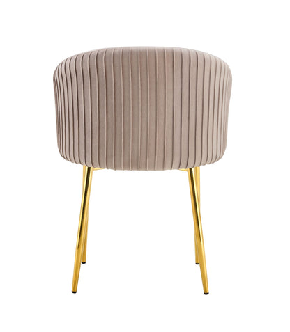 CHAISE AVEC ACCOUDOIR CARLITA MOKA PIED GOLD