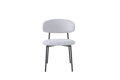 CHAISE LULU PIEDS METAL NOIR SERGE BEIGE