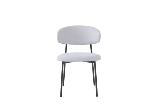 CHAISE LULU PIEDS METAL NOIR SERGE BEIGE