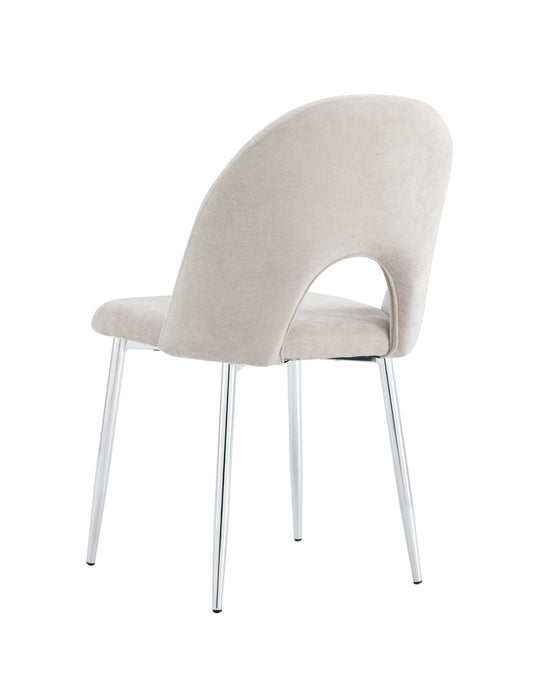CHAISE TEDDY CHENILLE MOKA PIED CHROME