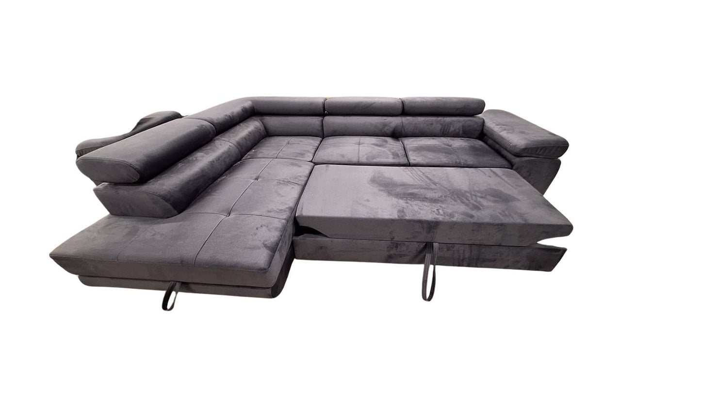 CANAPE TOULOUSE ANGLE GAUCHE GRIS ANTHRACITE 275x202cm