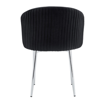 CHAISE AVEC ACCOUDOIR CARLITA NOIR PIED CHROME