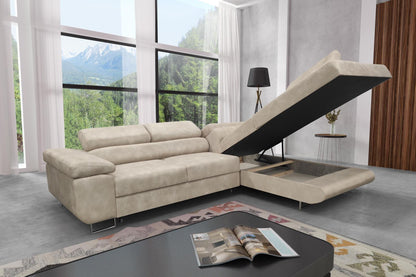 CANAPE TOULOUSE ANGLE DROIT BEIGE CHAMPAGNE 275x205cm