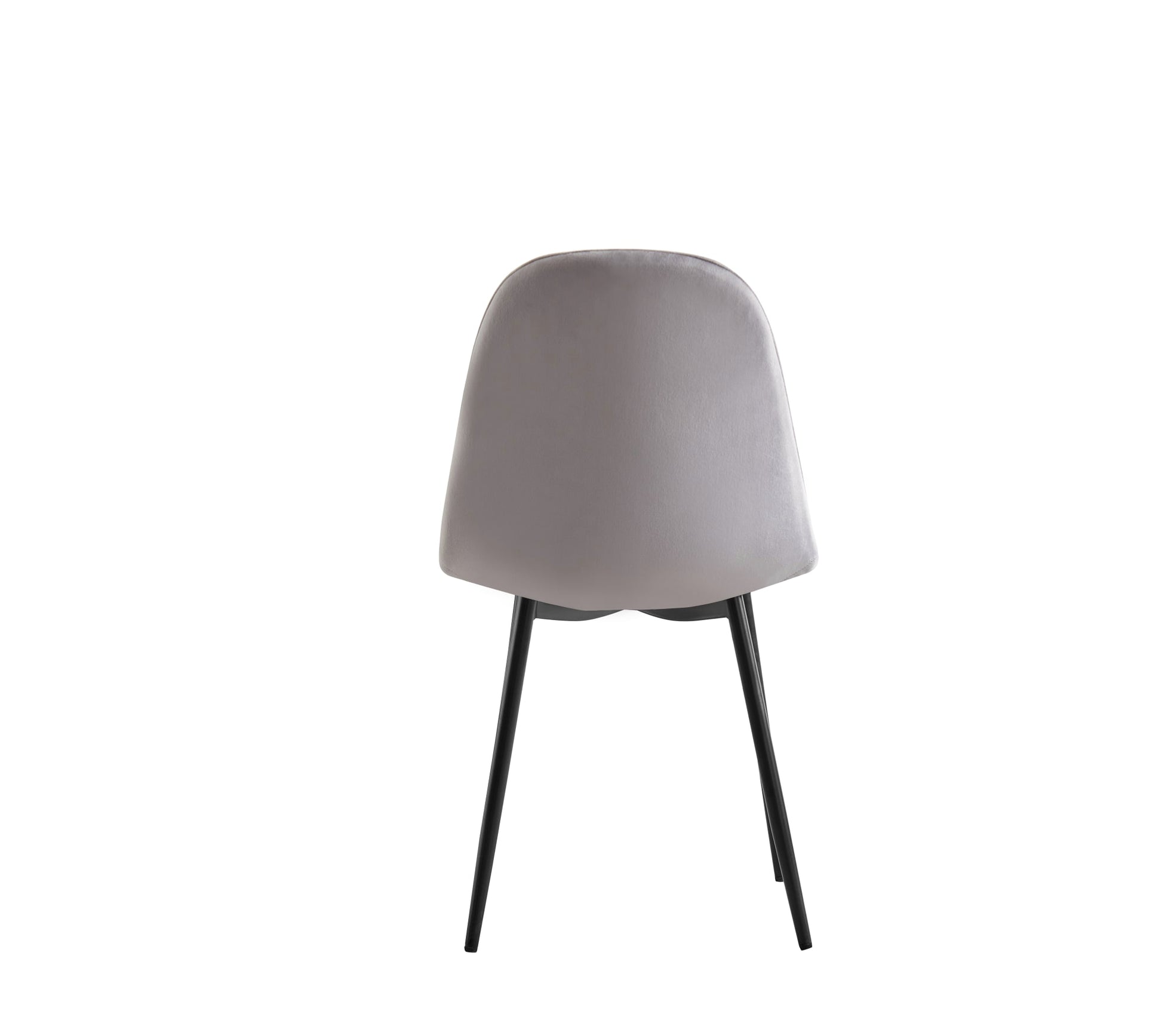 CHAISE SCANDINAVE PIED NOIR VELOURS GRIS