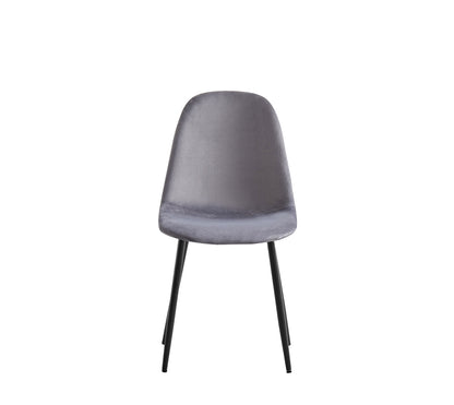 CHAISE SCANDINAVE PIED NOIR VELOURS ANTHRACITE