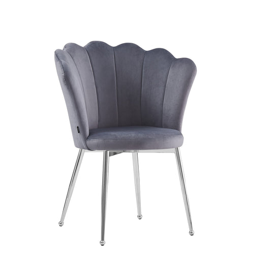 CHAISE NYMPHEA CHROME VELOURS SILVER