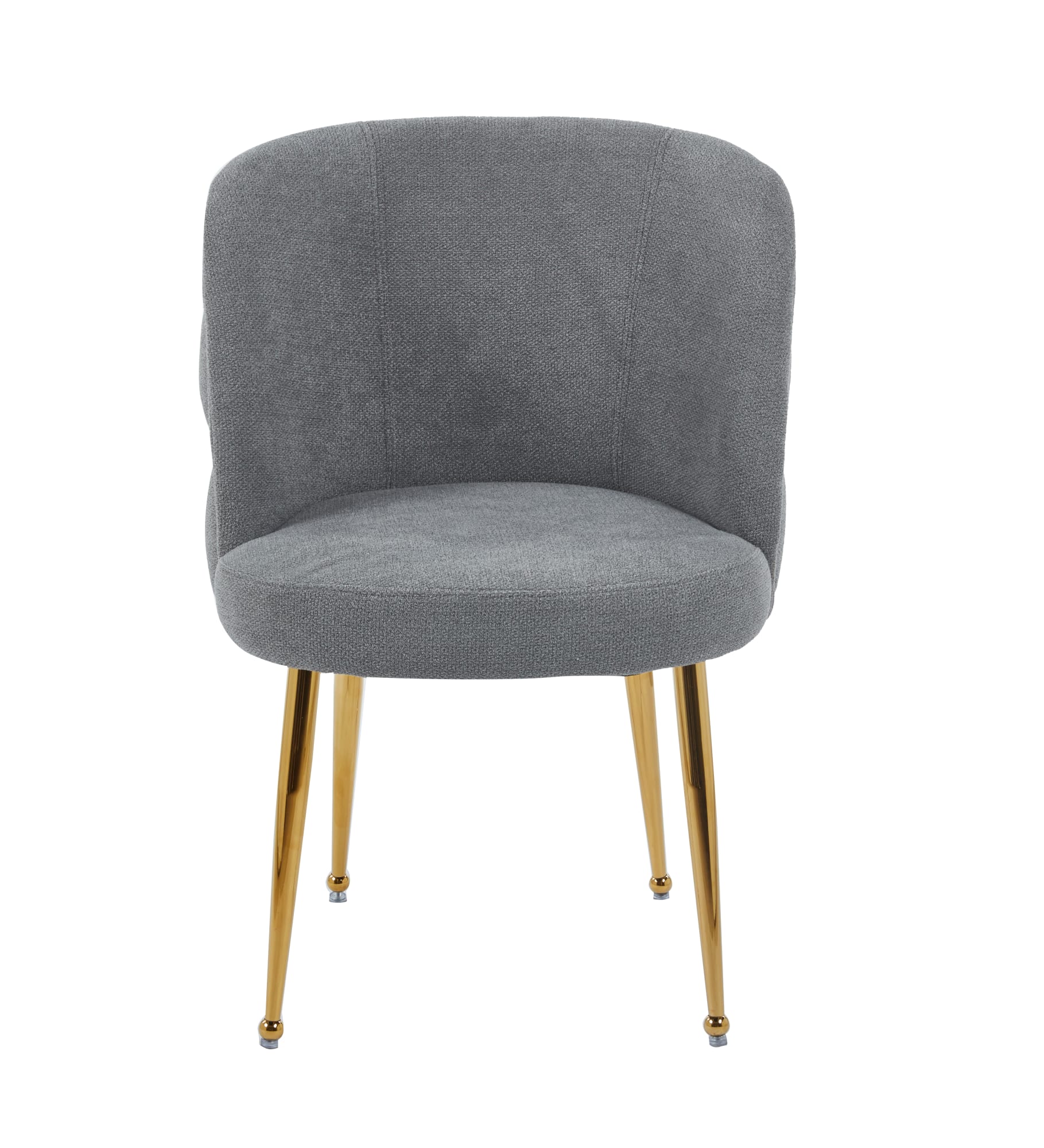 CHAISE SACHA PIEDS GOLD ASSISE ANTHRACITE TISSU EFFET LIN