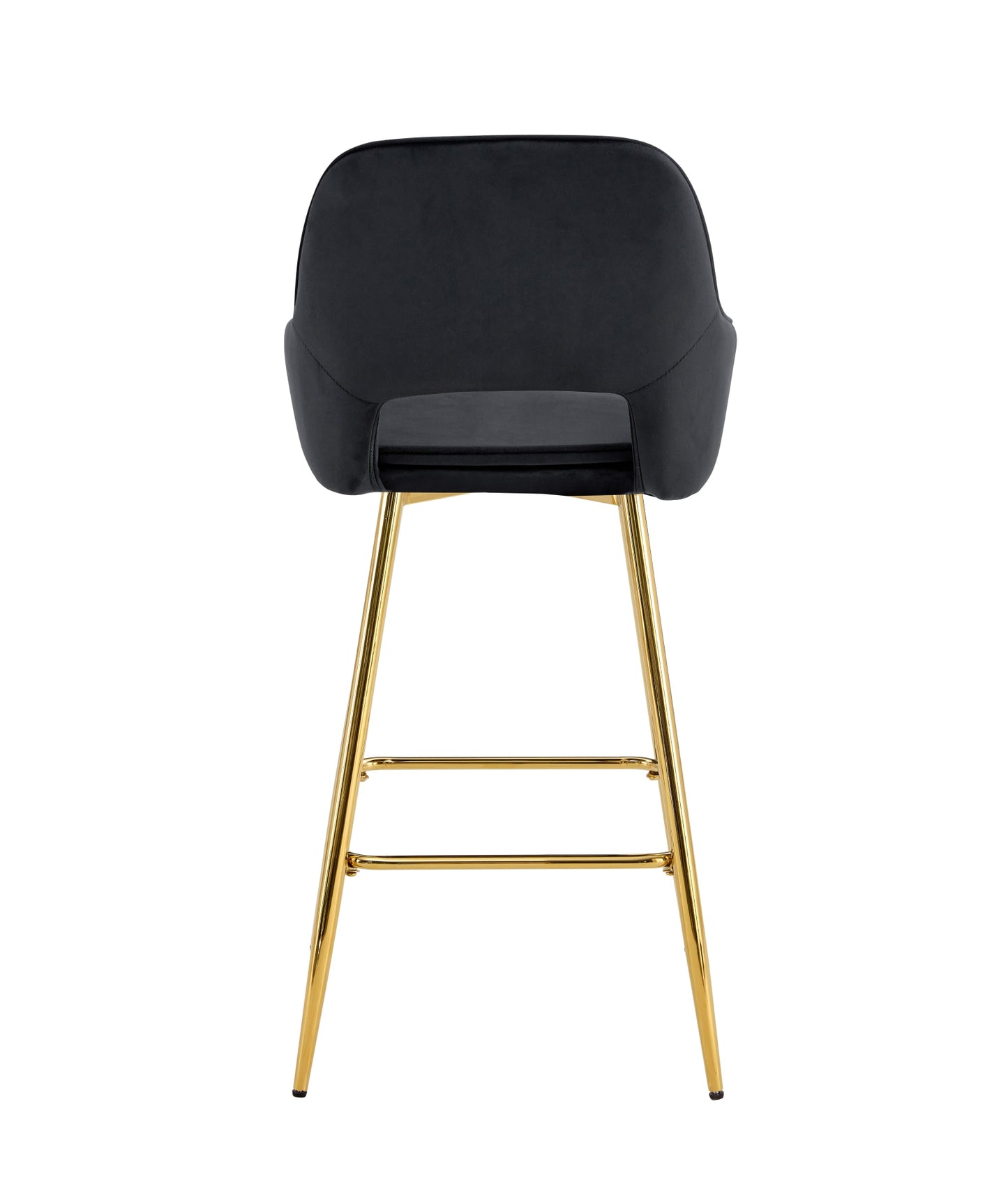 TABOURET DE BAR ATHENA PIED GOLD VELOURS NOIR