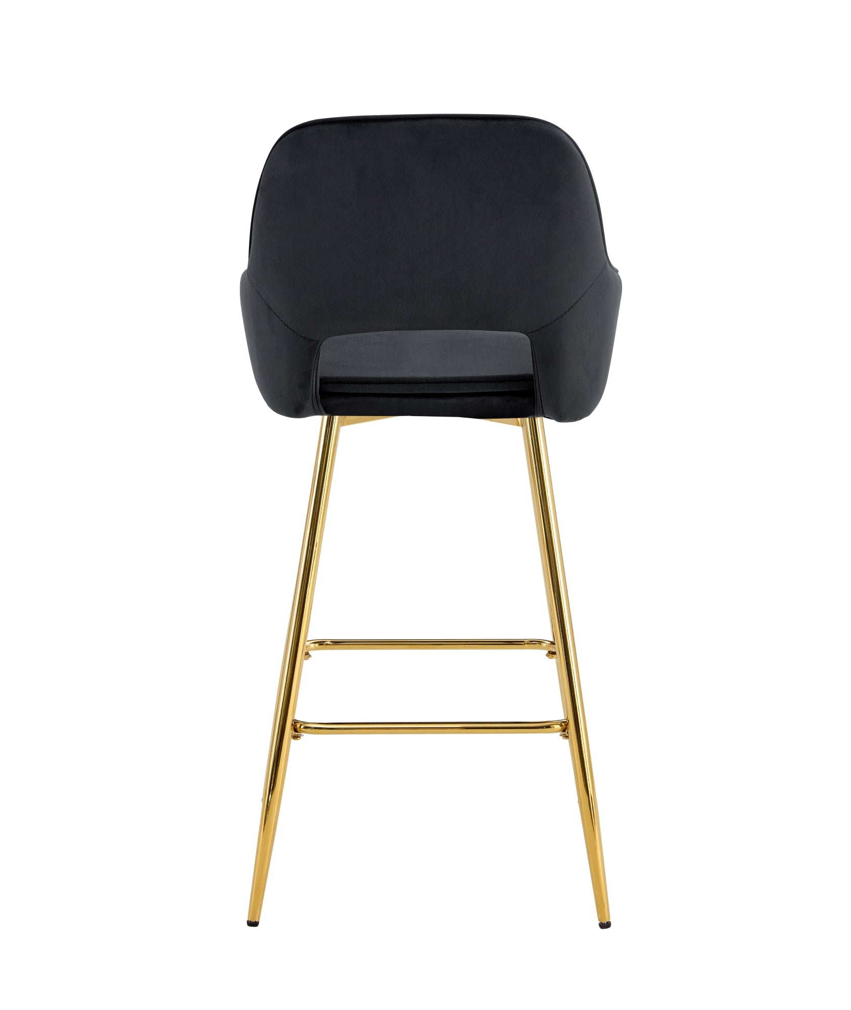 TABOURET DE BAR ATHENA PIED GOLD VELOURS NOIR