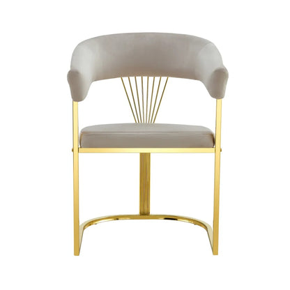 CHAISE AVEC ACCOUDOIR BRITTANY GOLD VELOURS MOKA