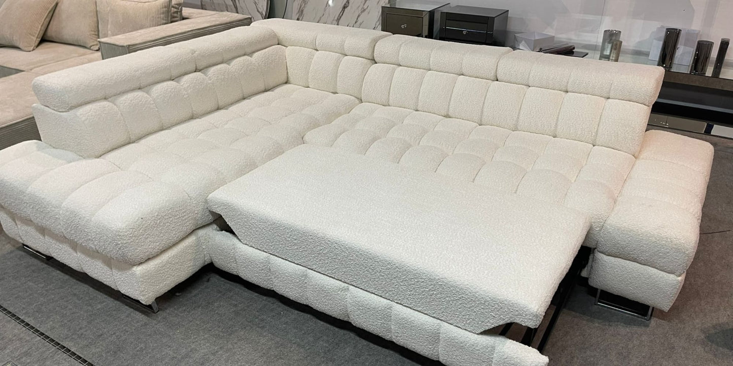 CANAPE BUBBLE ANGLE GAUCHE DOUDOU BOUCLE 275x203cm