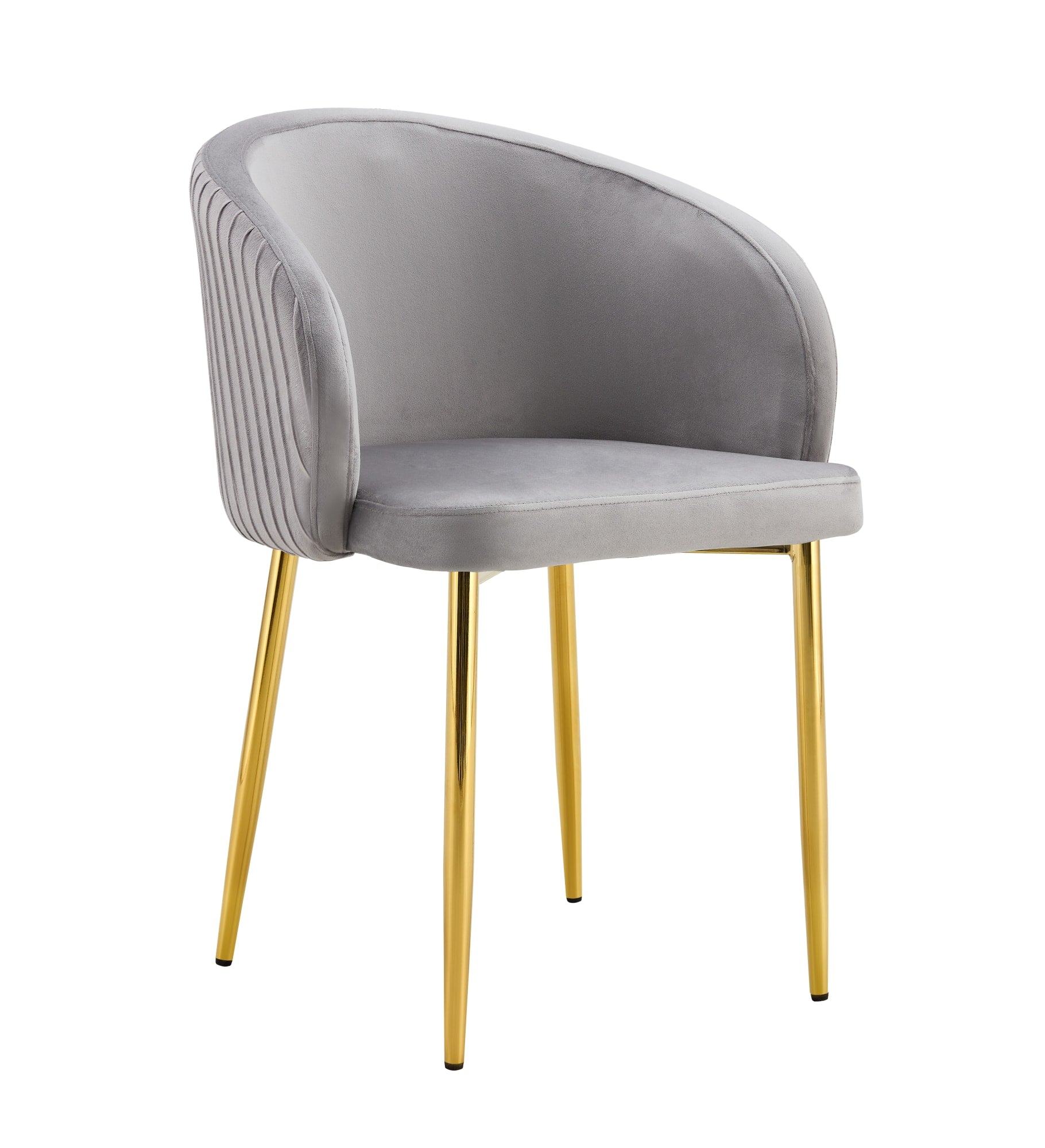 CHAISE AVEC ACCOUDOIR CARLITA GRIS PIED GOLD