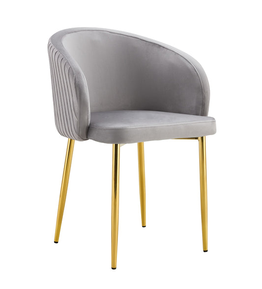 CHAISE AVEC ACCOUDOIR CARLITA GRIS PIED GOLD