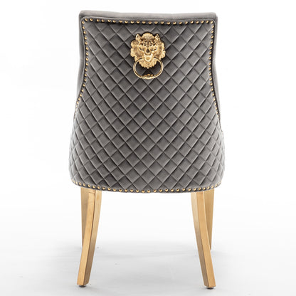CHAISE LION MATELASSE GOLD ANTHRACITE