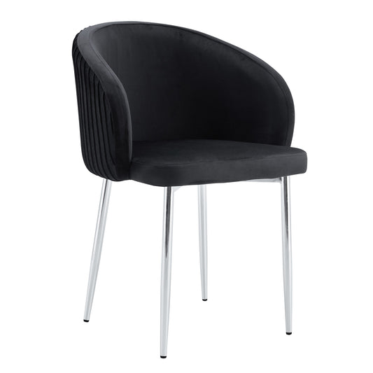 CHAISE AVEC ACCOUDOIR CARLITA NOIR PIED CHROME