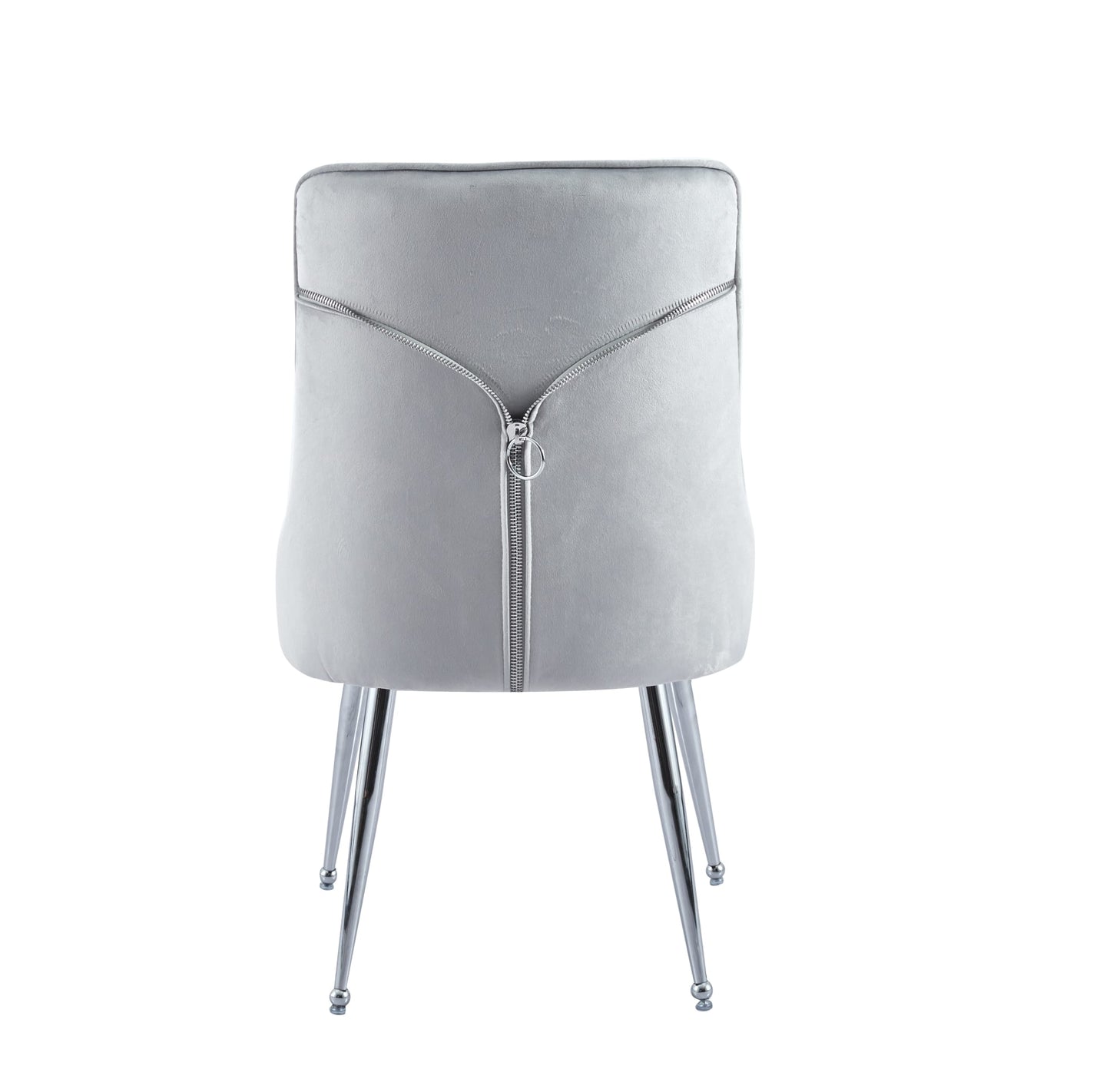 CHAISE ZIP CHROME VELOURS GRIS