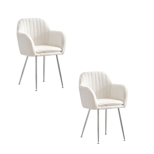 Lot de 2 chaises Chic KANVAS en velours pieds Chromés