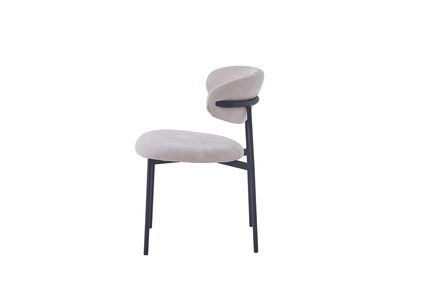 CHAISE LULU PIEDS METAL NOIR SERGE MOKA