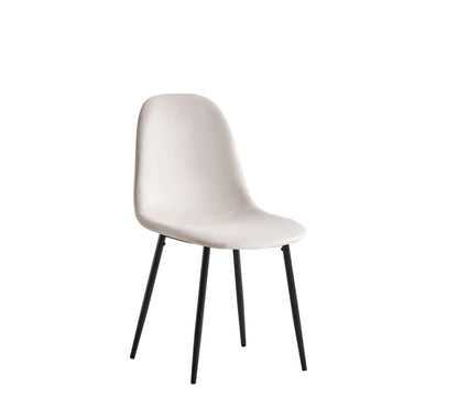 CHAISE SCANDINAVE PIED NOIR VELOURS BEIGE