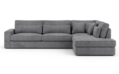 CANAPE LE BRISTOLA ANGLE DROIT COTELE GRIS 315X230cm