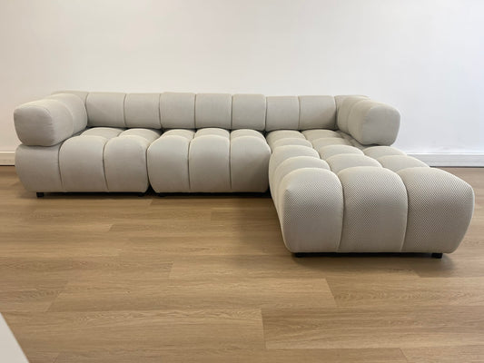 3+1 CANAPE RITZ MODULABLE TISSUS 3D BEIGE 285x190cm