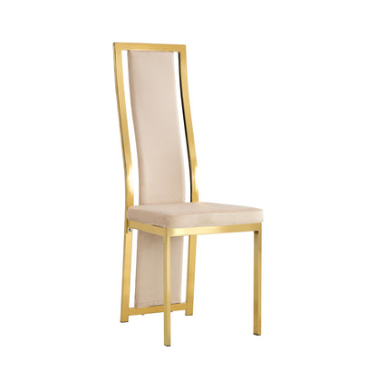 CHAISE DANA GOLD SIMILICUIR BLANC