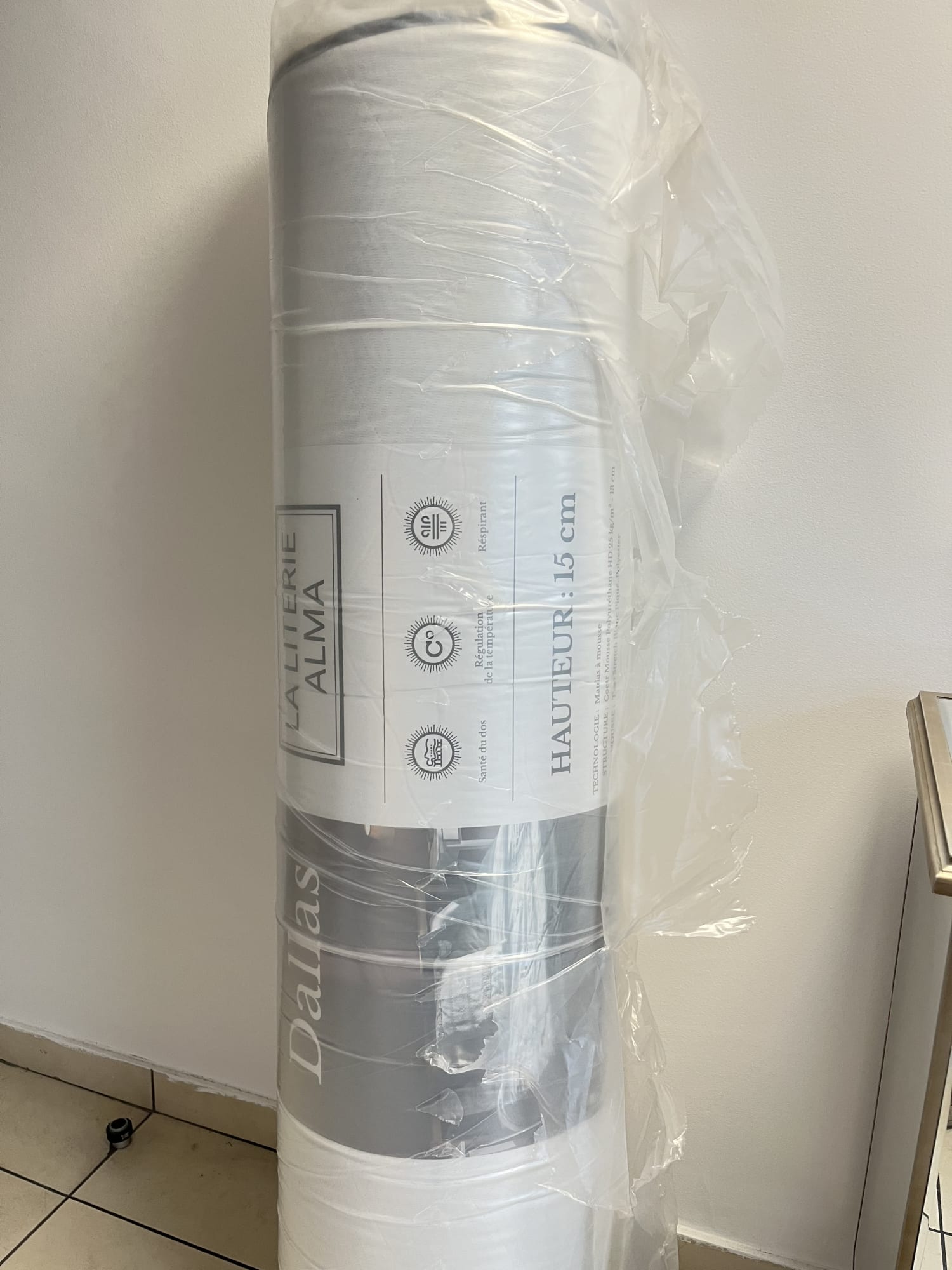 MATELAS ROULE DALLAS 160X200X15cm