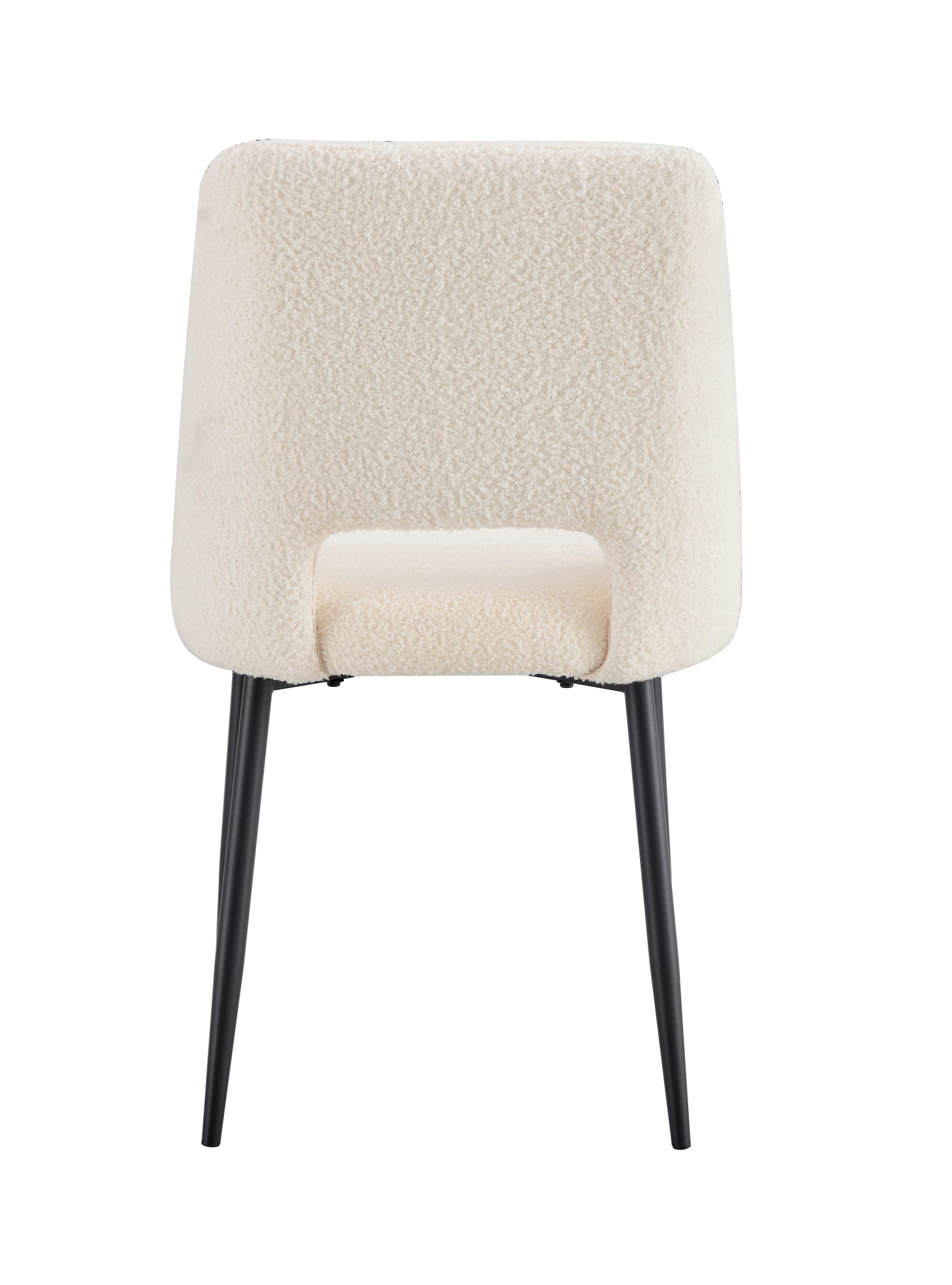 CHAISE AVA PIEDS METAL NOIR DOUDOU BEIGE
