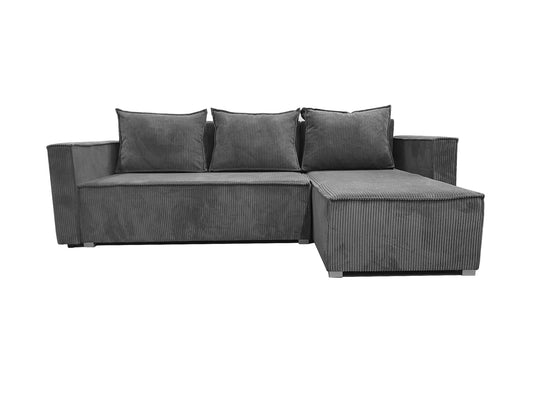 CANAPE PARIS PEARL CONVERTIBLE ANGLE REVERSIBLE COTELE GRIS 232x147x72cm