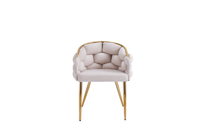 CHAISE BALLON GOLD VELOURS BEIGE